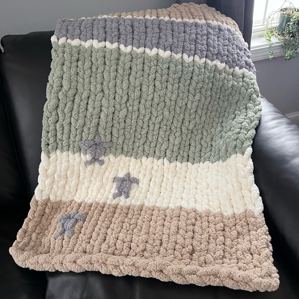 Cozy Multicolor Knit Throw Blanket